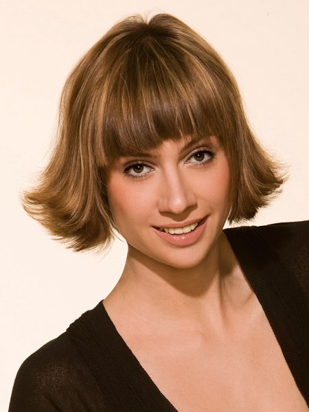 Bob haircut with flip-out styling