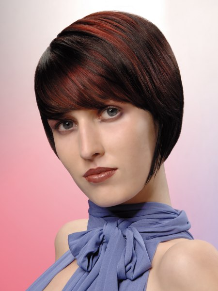 Short hairstyle with hair color effects