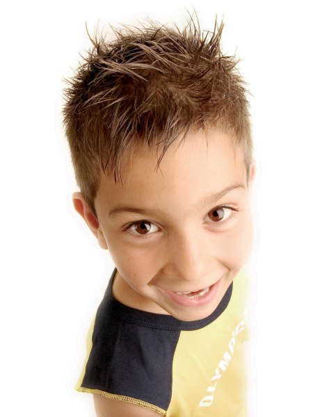 Spiky short haircut for little boys