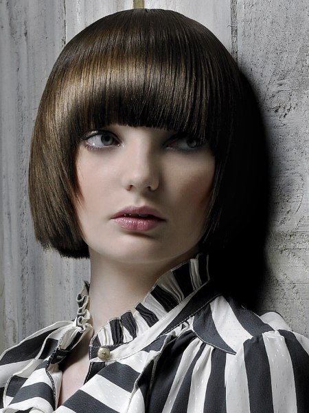 Blunt bob cut styled smooth