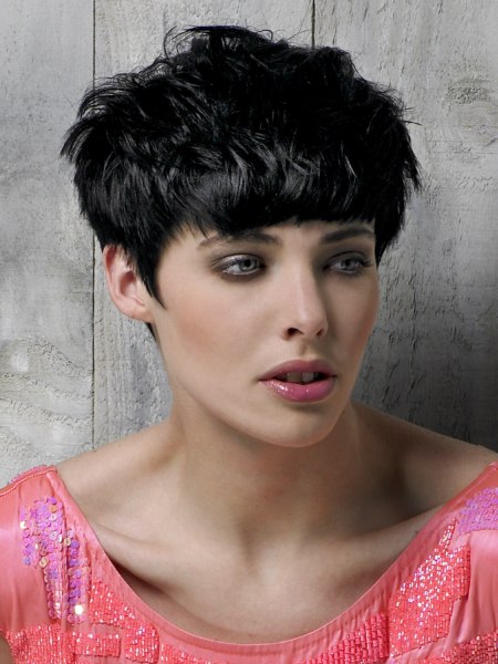 Pixie with wedge-cut sideburns
