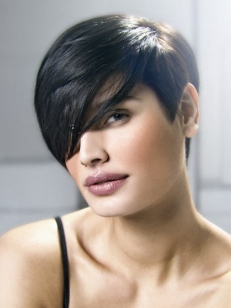 Short women's haircut with exposed ears