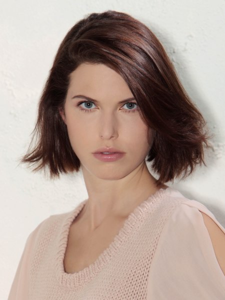 Sporty look with a low maintenance long bob haircut