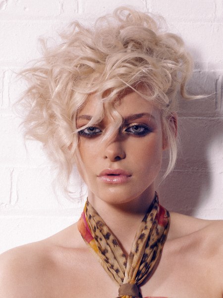 Short hairstyle with curls and tendrils