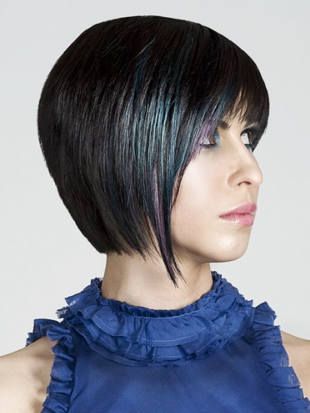 Modern bob hairstyle with razor cutting