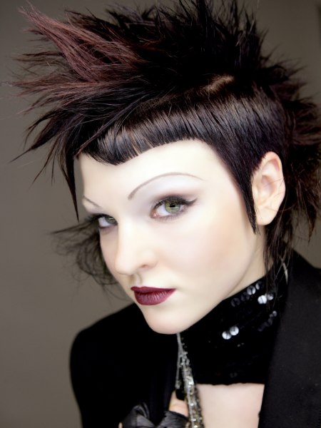 Short unisex punk hairstyle