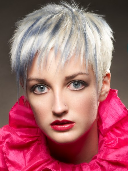 Pixie cut for silver-gray hair