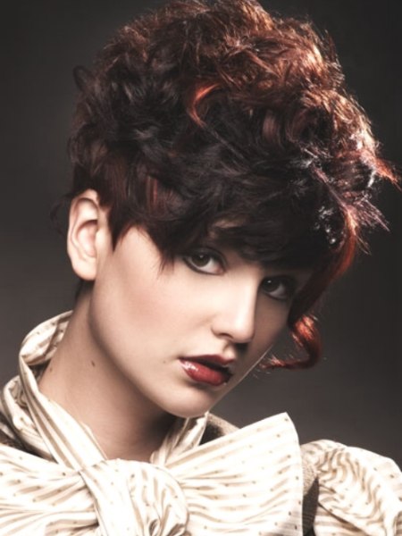 Hairstyle for short, curly hair