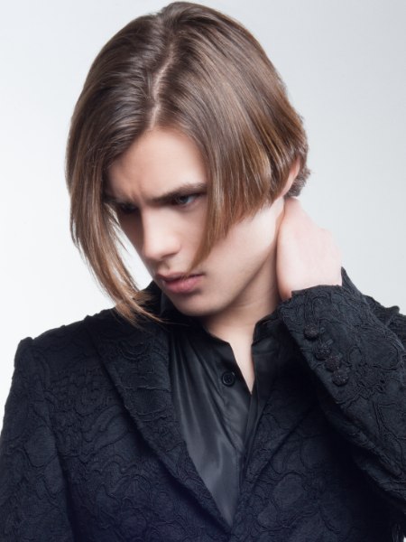 Bob-style haircut for men