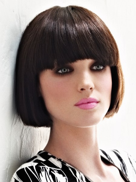 Classic short bob with a rounded fringe