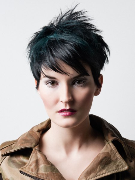 Pixie cut with a softened cutting line