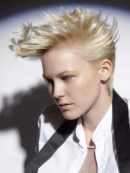 Windswept look with wings along the sides for short hair