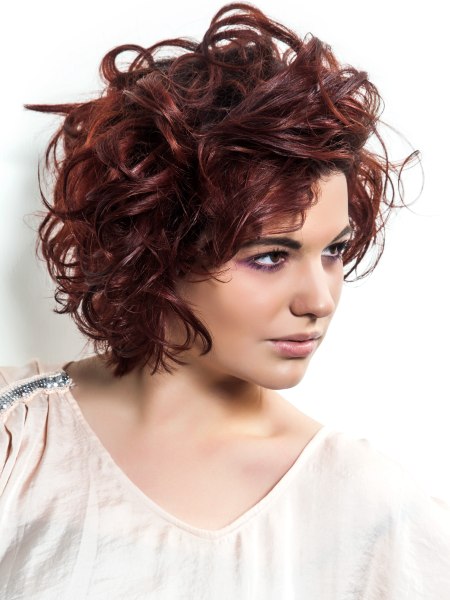 Stylish short hair with curls