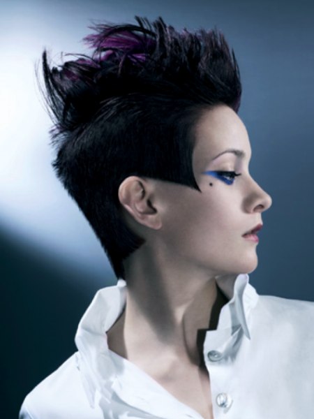 Dramatic short haircut for women
