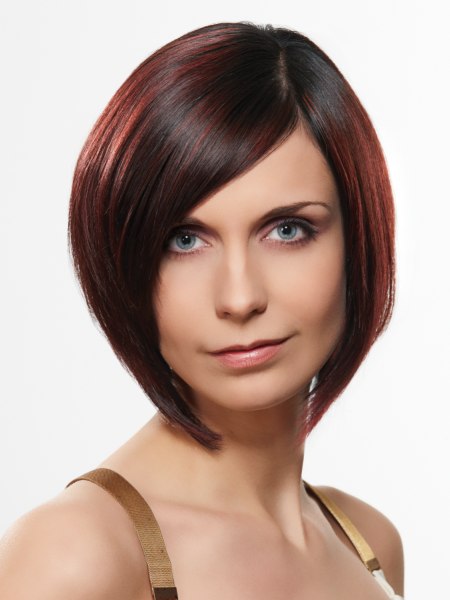 Classical bob haircut with a graduated nape