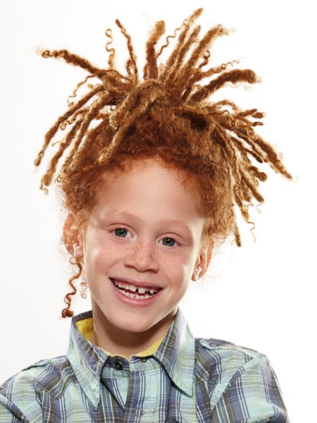 Boy with red dread locks