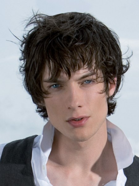 Haircut with bangs for young men