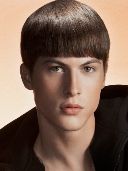 Modern haircut with straight styling for men