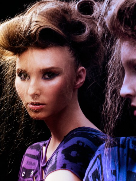 Updo with crinkled hair