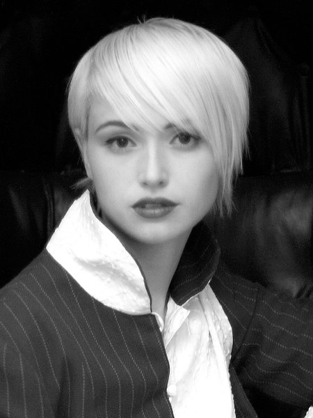 Short baby blonde hair
