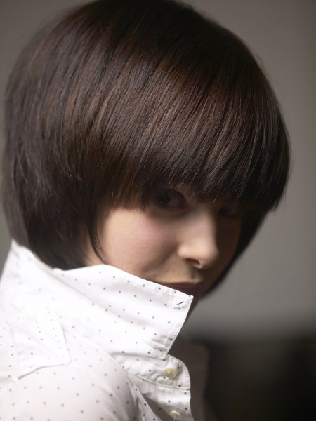 Short bob with close fit bangs