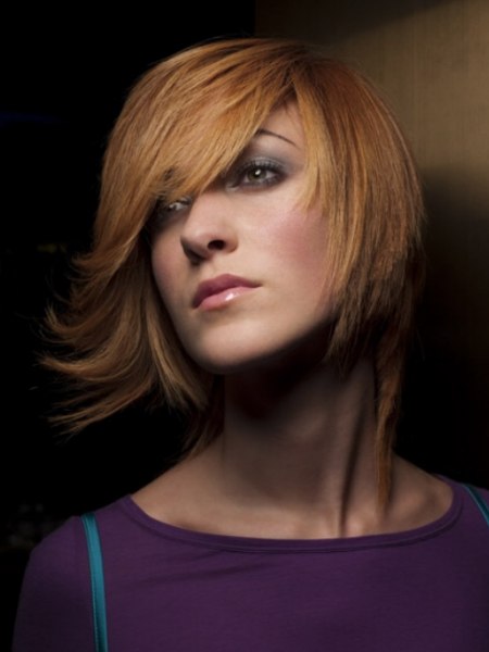 Choppy medium-long haircut