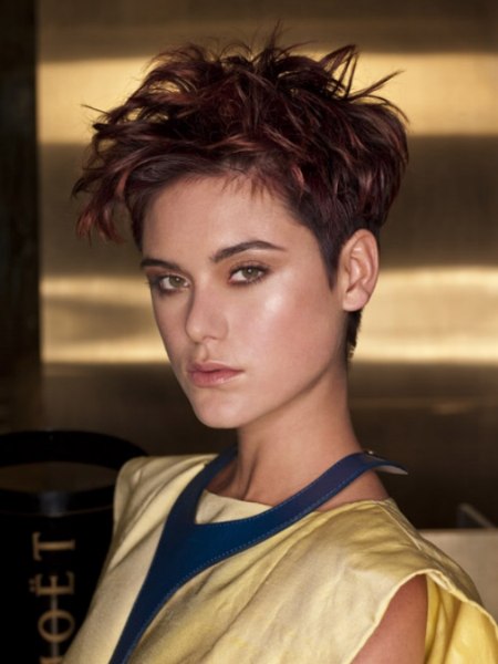Pixie cut with a very short back and sides