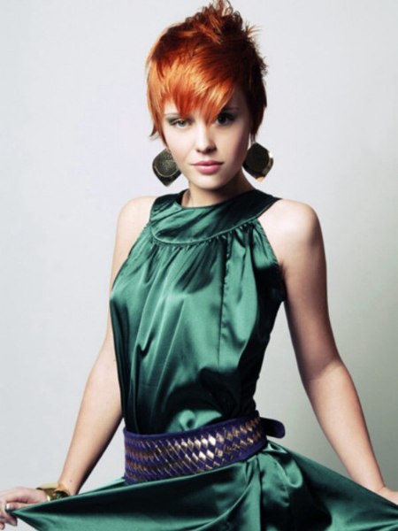 Stylish pixie for red hair