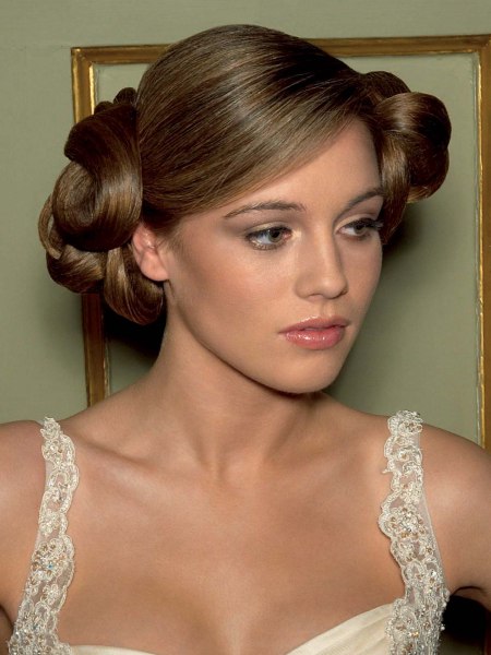 Wedding hairstyle with a twisted chignon