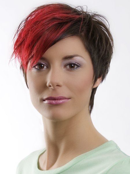 Funky and steeply tapered short pixie haircut