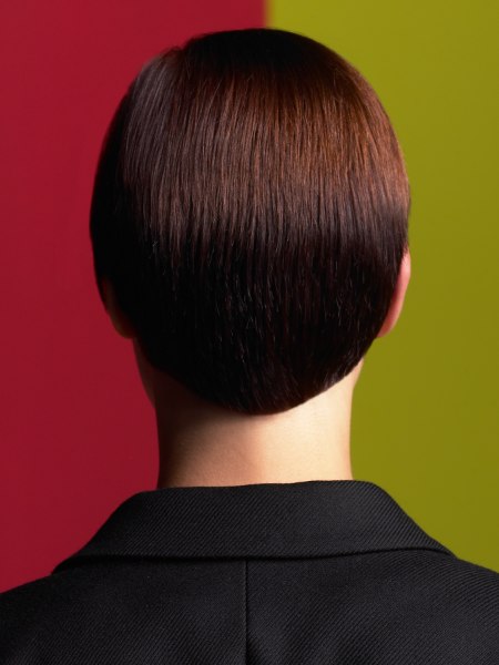 Side view of a fashionable short hairstyle