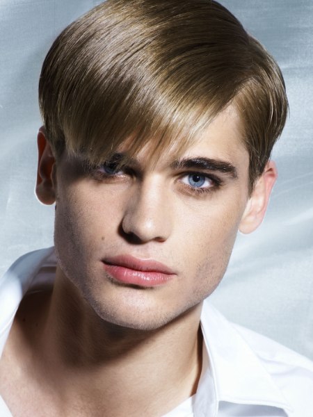 Retro men's hairstyle with sleekness and shine