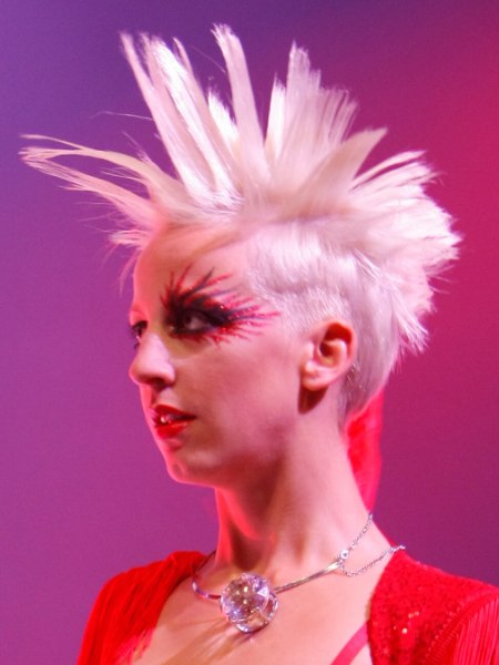 Blonde Mohawk haircut for women