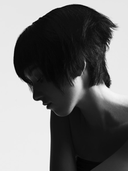 Women's haircut with a short neck section