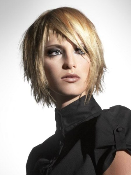 Blonde bob haircut with layers