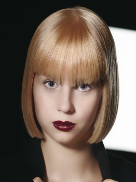 Classic smooth bob with bangs