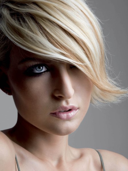 Effortless looking chin length bob with a sweeping fringe