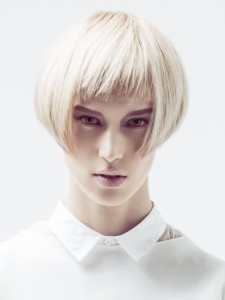 Modern short hairstyle with a short fringe