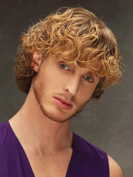 Haircut for active men with curly hair