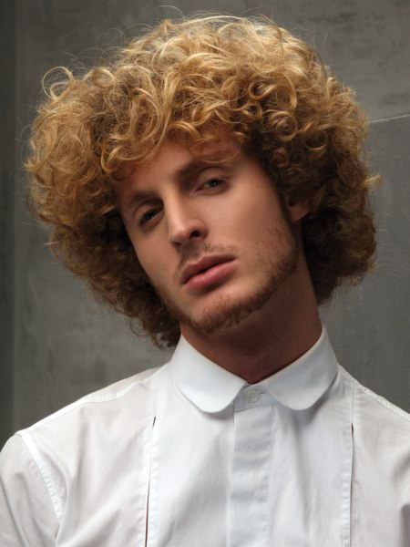 Men's hairstyle with curls