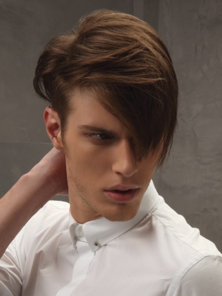 Male hairstyle with long top hair