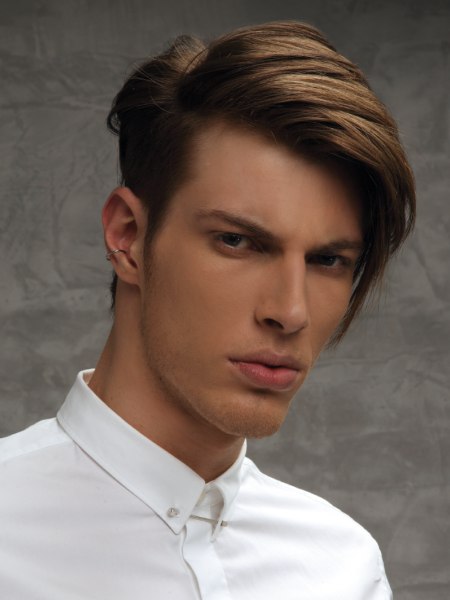 Male haircut with long top hair