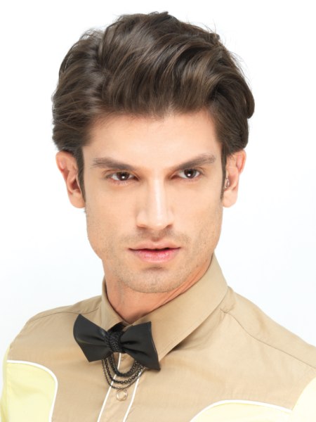 Men's hair with sleek styling