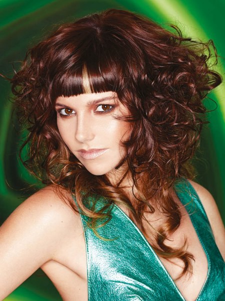 Long hairstyle with half-long bangs