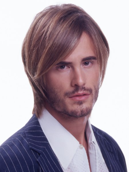 Sleek long hairstyle for men
