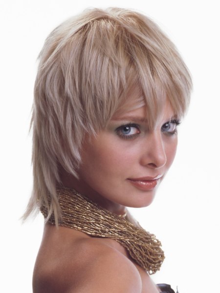 Semi-short fashion hairstyle with layers