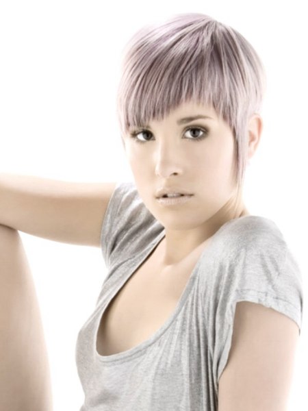 Anime and manga inspired pixie hairstyle with elongated sideburns