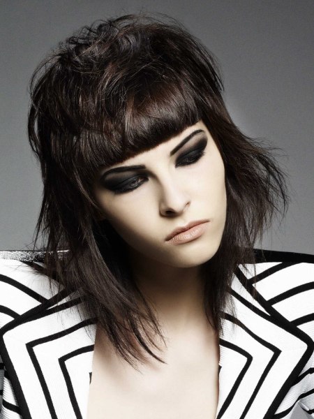 Rocking medium-length hairstyle