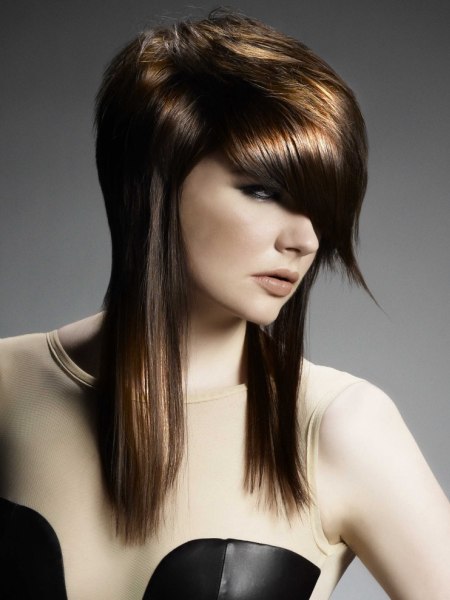 Long hair with layers and smooth slices