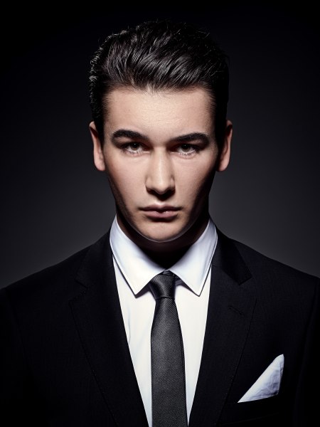 Slick old-fashioned hair with pomade for men